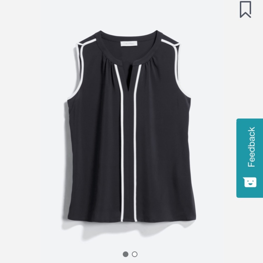 Calvin Klein buckner piping detail blouse